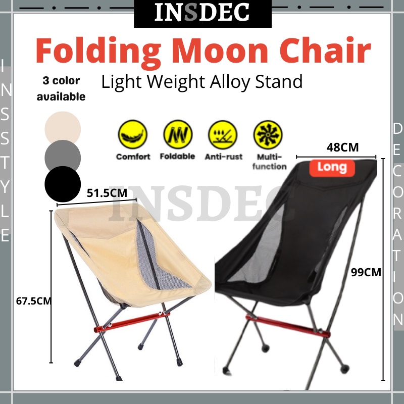 INSDEC Foldable Camping Chair Moon Chair Lightweight Aluminum Alloy