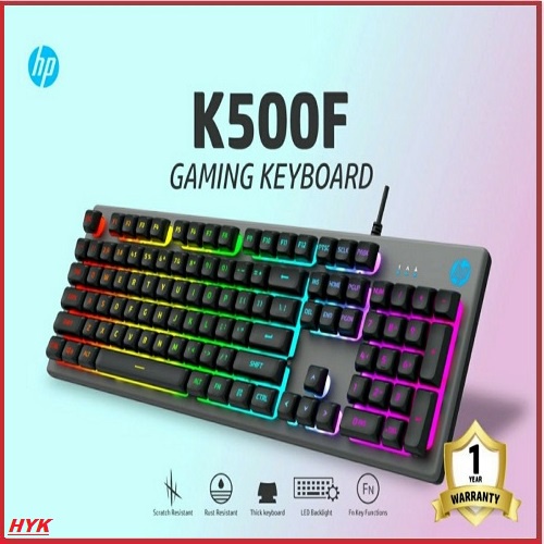 HP K500F / K500Y MEMBRANE USB WIRED GAMING KEYBOARD WITH LED BACKLIGHT