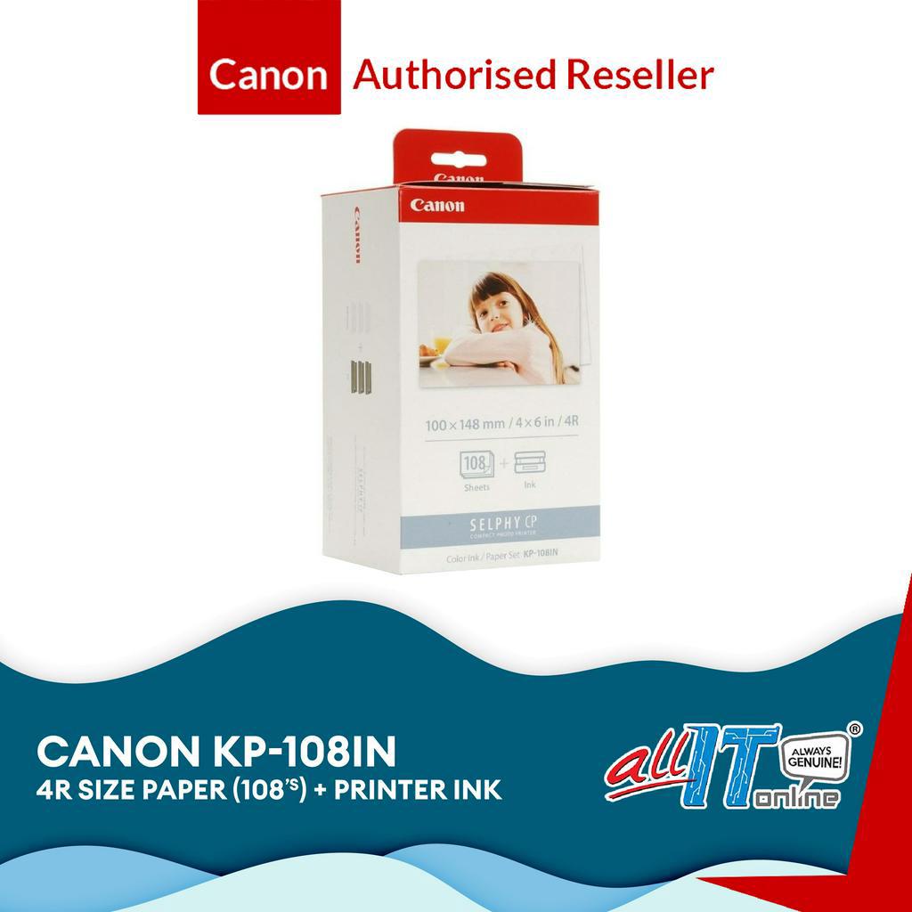 Canon KP108IN SELPHY 4R Size Paper + Ink Cartridge (108 sheets