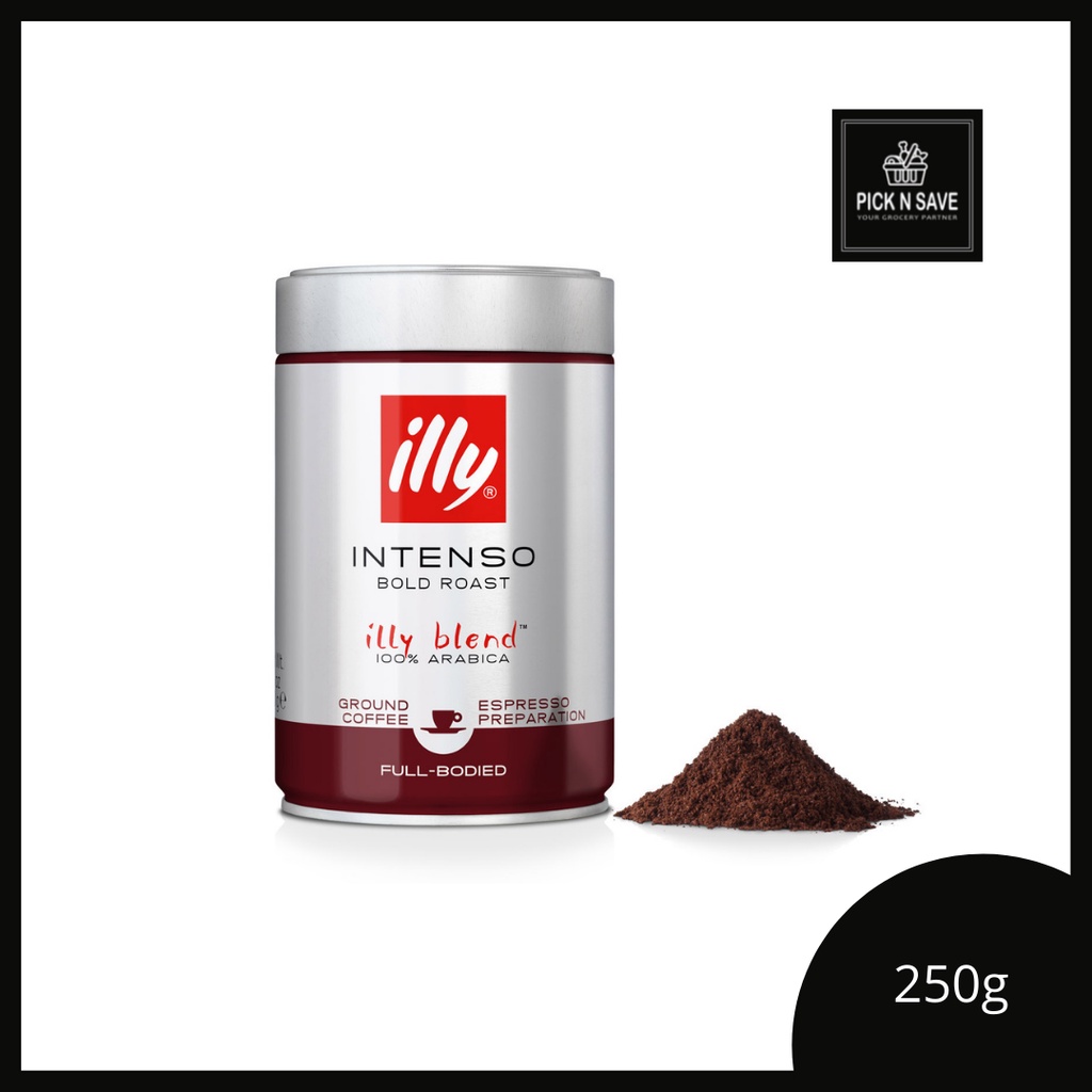 illy Ground Espresso Intenso Bold Roast Coffee (250g/Can) Shopee
