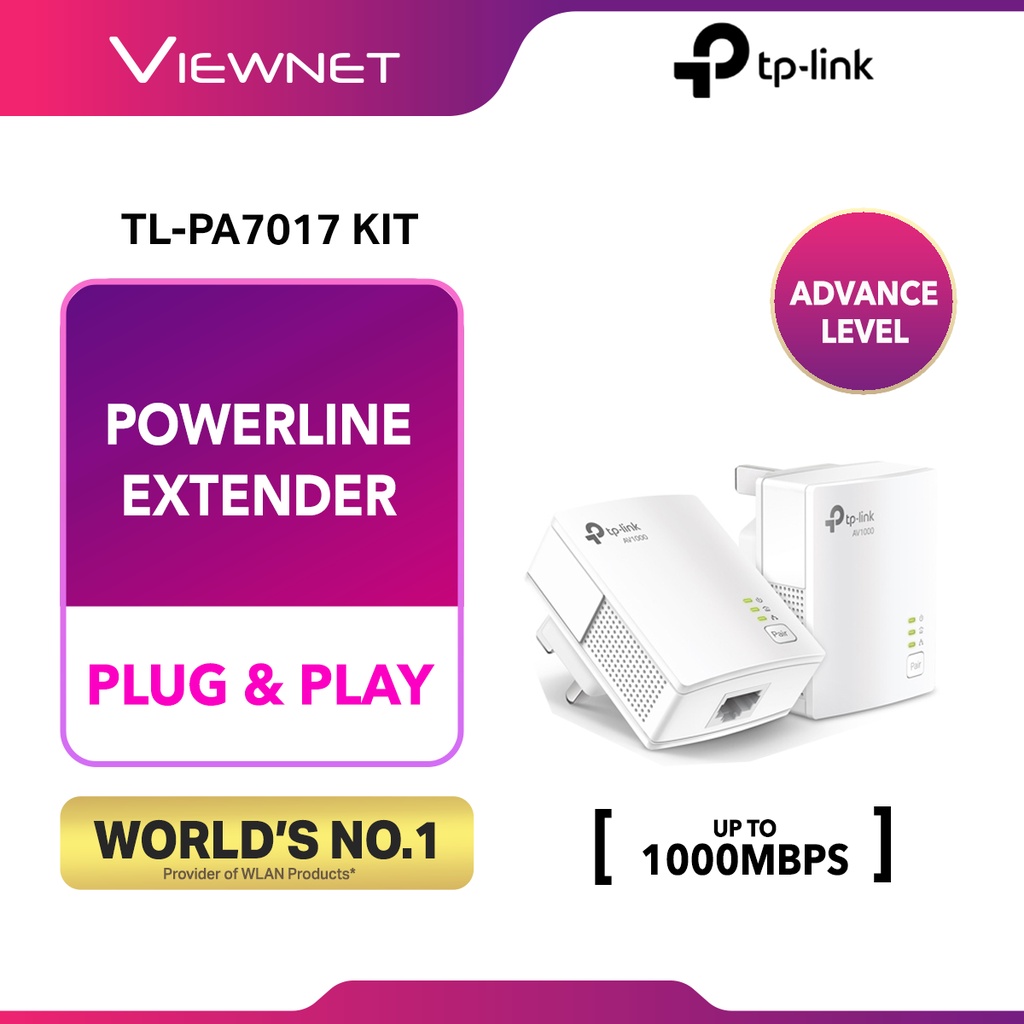 TPLink TLPA7017 KIT AV2/AV1000 Gigabit LAN Powerline Network