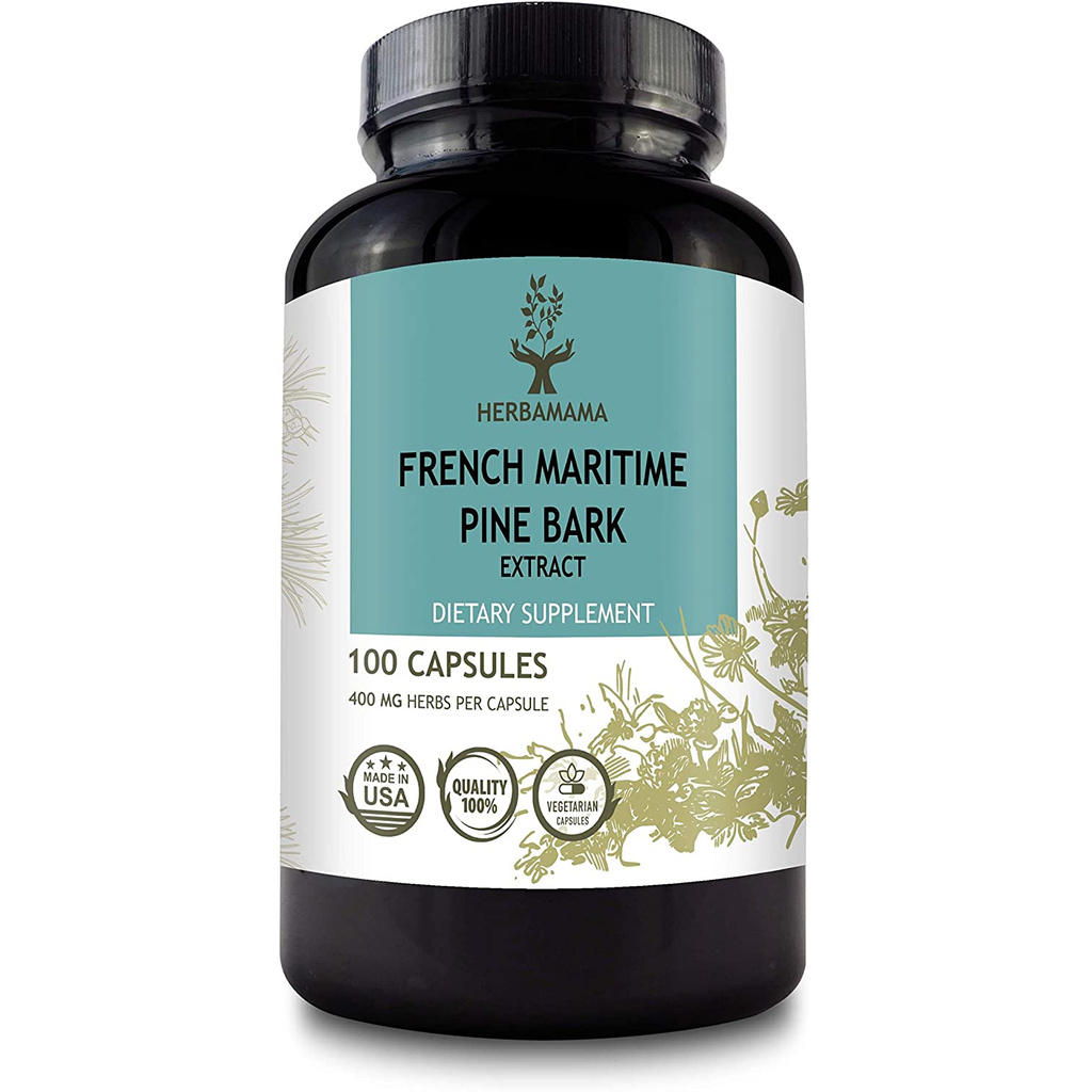 HERBAMAMA French Maritime Pine Bark Extract 100 Capsules 400mg