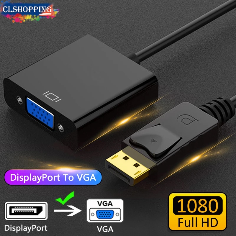 1080P HD Displayport To VGA Converter DP Male To VGA Female Cable