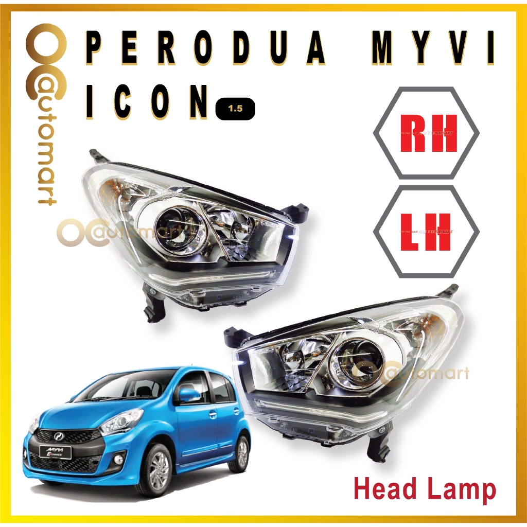 Perodua Myvi Icon 1.5 20152016 HeadLamp / Head Lamp Shopee Malaysia