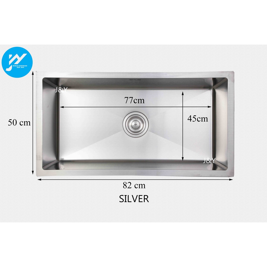 Stainless Steel 82CM Kitchen Handmake High End Sink Sinki Dapur Nano