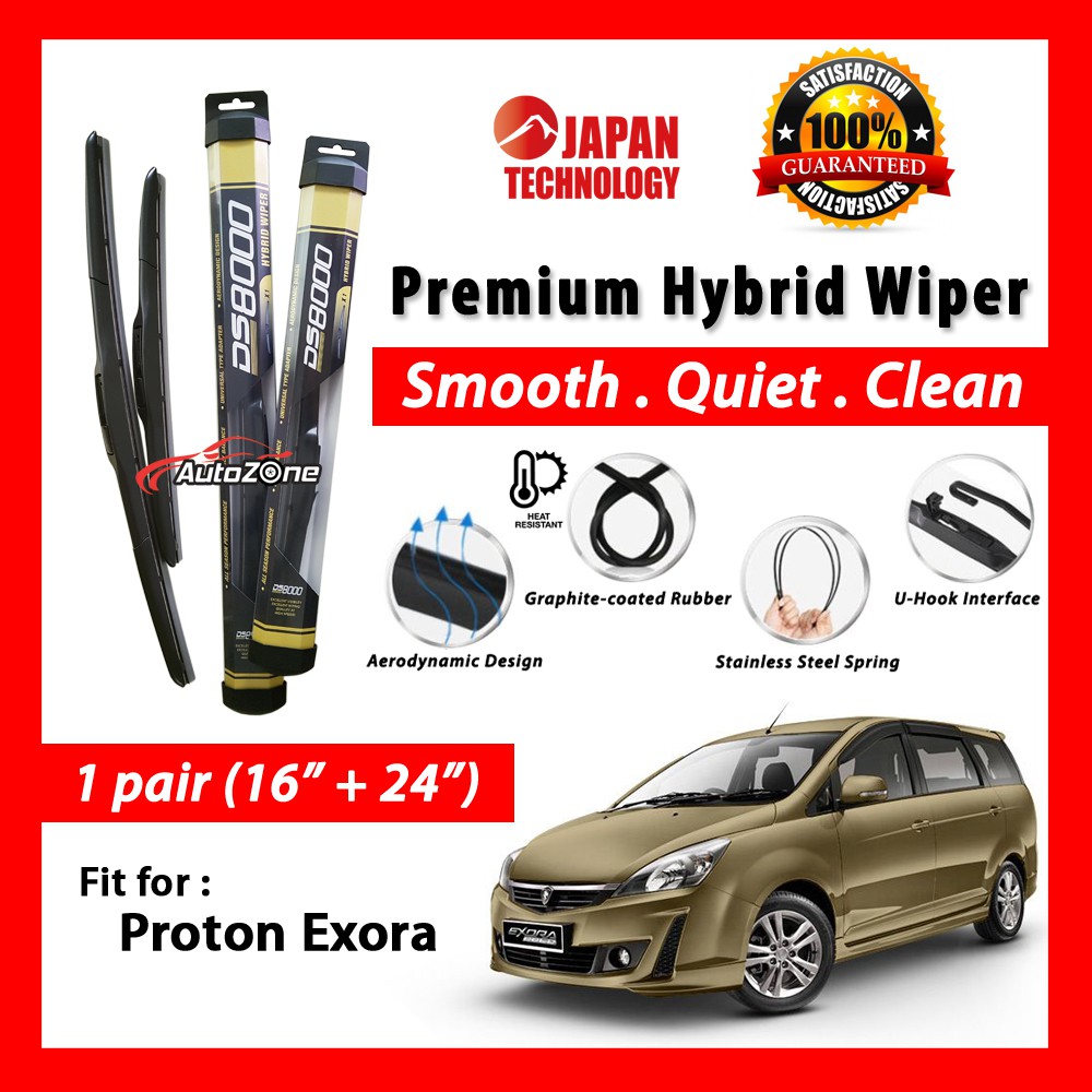 Proton Exora (16”+24”) Hybrid Wiper (1 pair) Pengelap Cermin (1 pasang