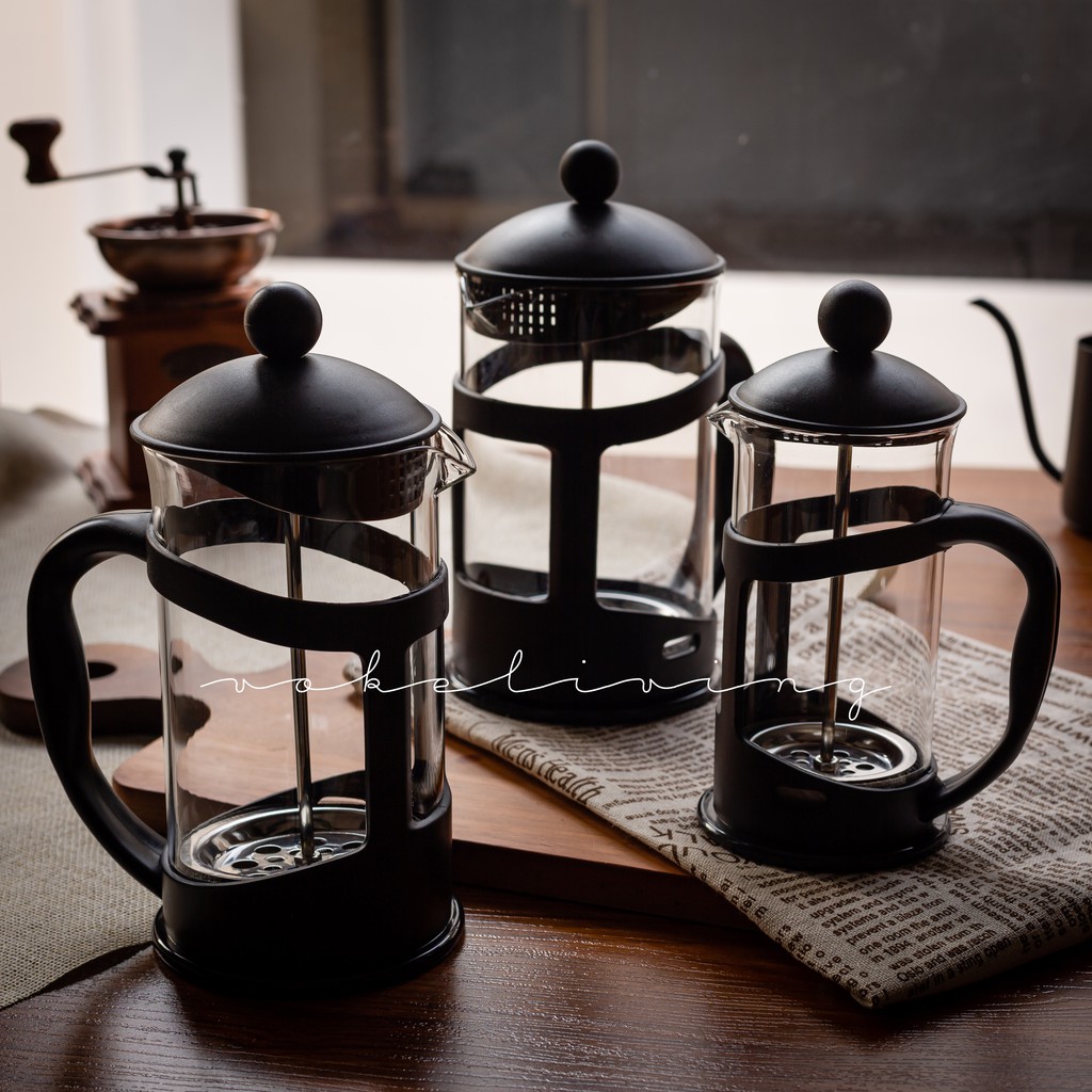 FRENCH PRESS cafetière COFFEE PLUNGER POT JAR PENAPIS KOPI KACA