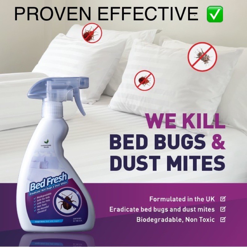 NED Markt BedFresh 500ml Eradicates Bed Bugs & Dust Mites / Bed Fresh / Kill Bed Bug (Pepijat