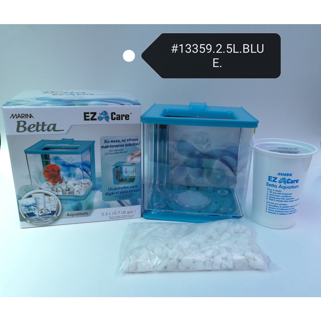 Marina Betta Fish Aquarium Tank 2.5Litre EZ Care [Random Color