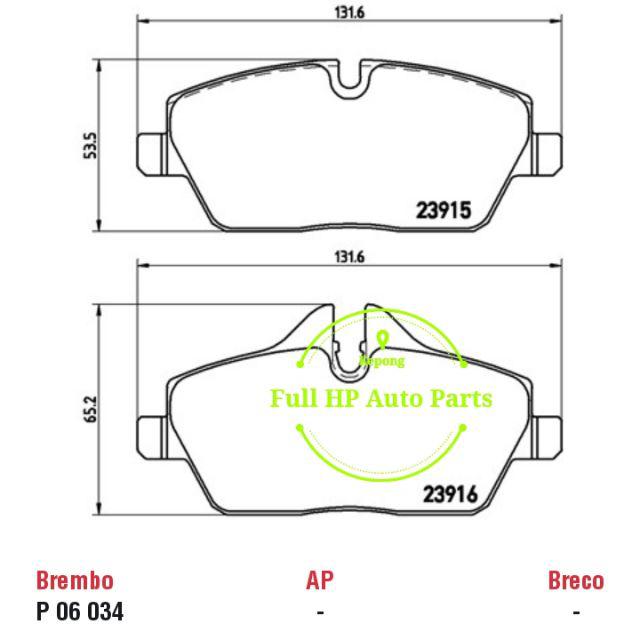 Original Brembo Brake Pad Mini Cooper S F55 F56 Shopee Malaysia