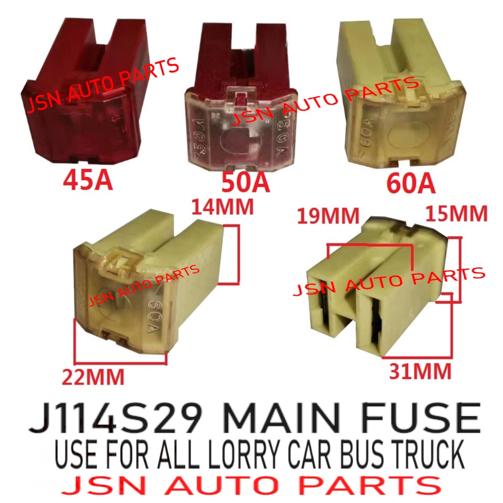 J114S29 MAIN FUSES USE FOR ALL CAR LORRY BUS TRUCK FIUS AKSESORI