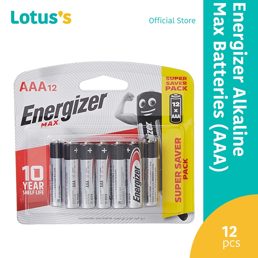 Energizer MAX Alkaline Batteries AAA Super Saver Pack (8 Pcs + 4 Pcs