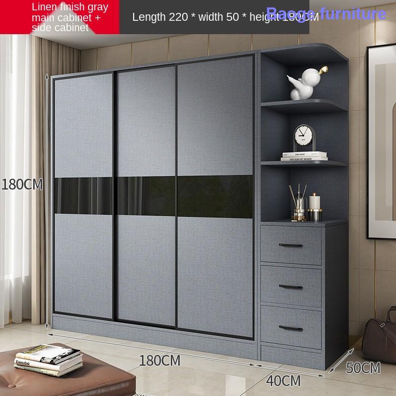 sliding door wardrobe simple modern Large wooden renting a small apartmen wardrobe