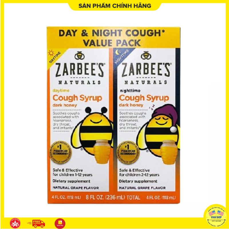 Zarbee's Cough Syrup Day And Night Honey Cough Syrup Syrup Relieves
