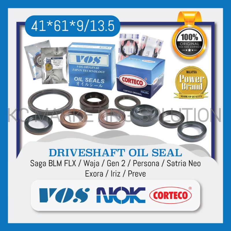 VOS Viton / NOK CORTECO Driveshaft Oil Seal Saga BLM FLX Waja Gen 2