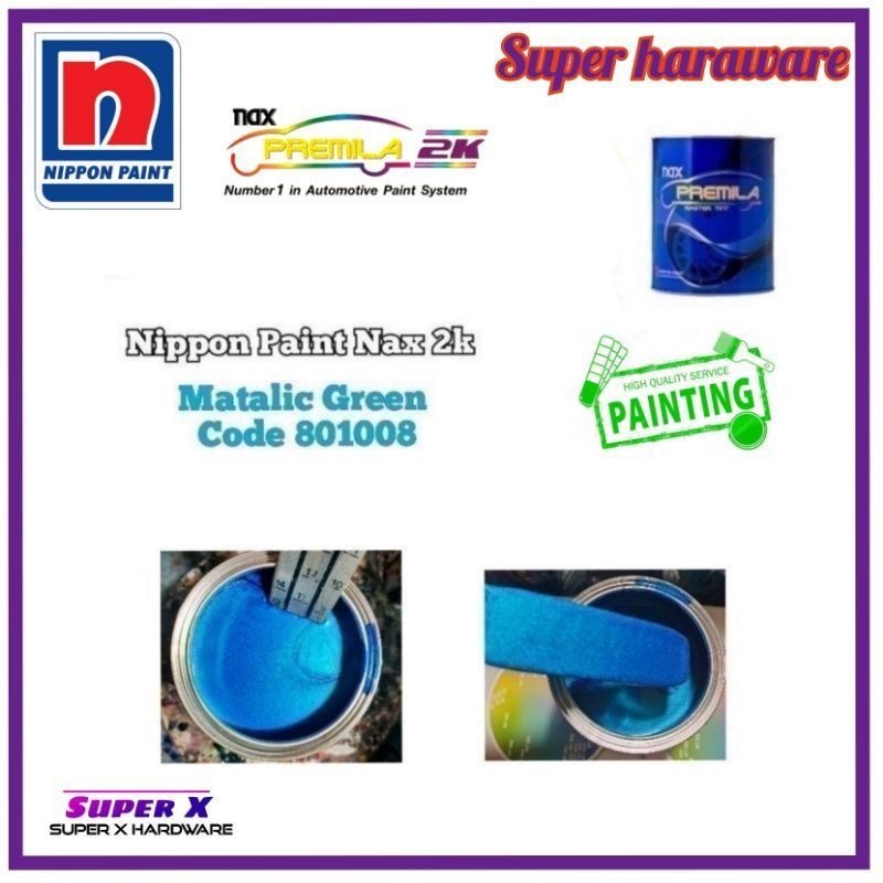 NIPPON PAINT 2K METALIC GREEN 801008/ COLOUR 2K CAR /AUTOMOTIVE PAINT