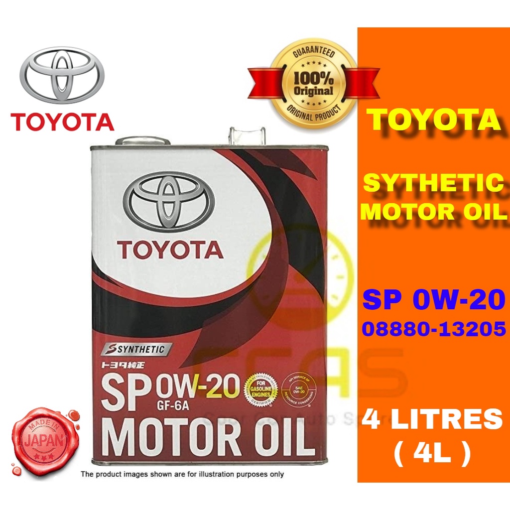 100 Original Toyota 0W20 0W20 Synthetic SP GF6A Engine Oil 4L Made