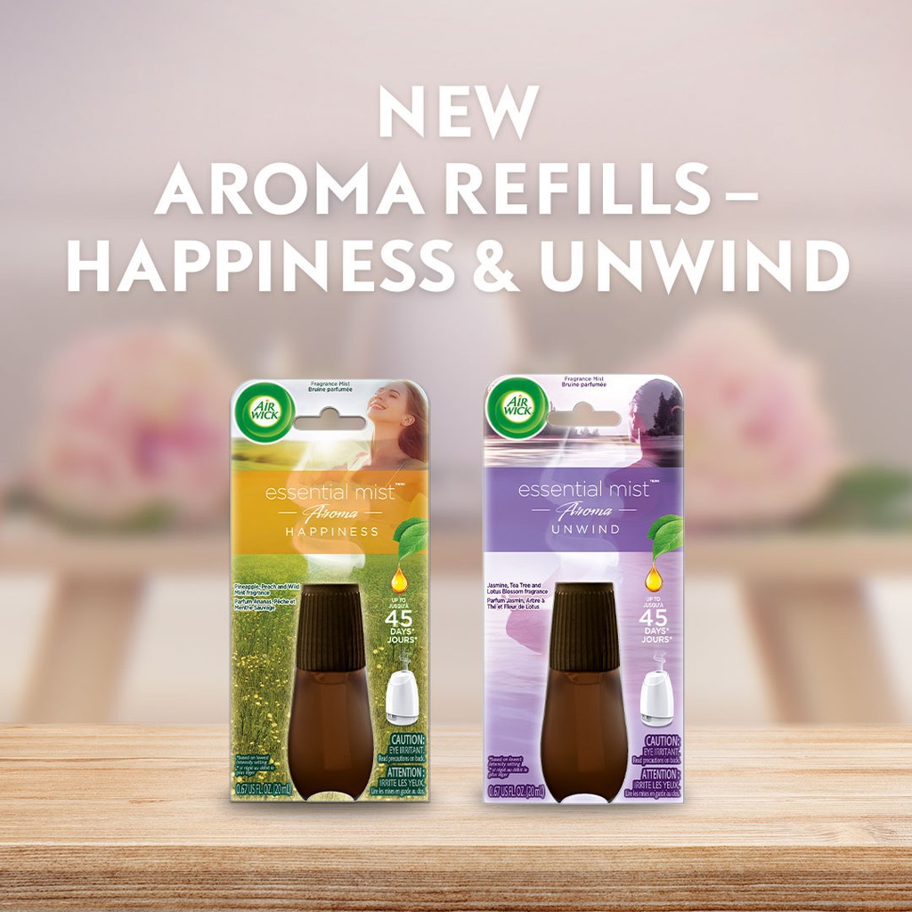 Air Wick Essential Mist Diffuser Air Refresher Refill Happiness Aroma