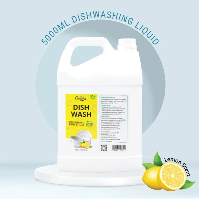 Cleanse360 Biodegradable Dishwashing Liquid [Lemon Scent 5000ml] Refill Pack Shopee Malaysia