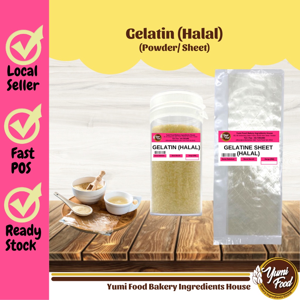 [READY STOCK] HALAL Gelatin Powder/ Gelatin Sheet/ Serbuk Gelatin