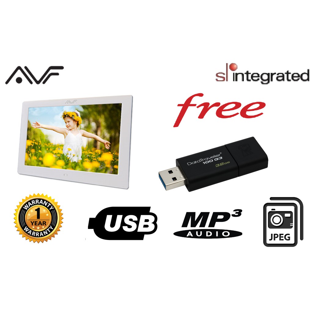 AVF APF8001 Digital Photo Frame (Free 32GB Kingston Pendrive) Shopee