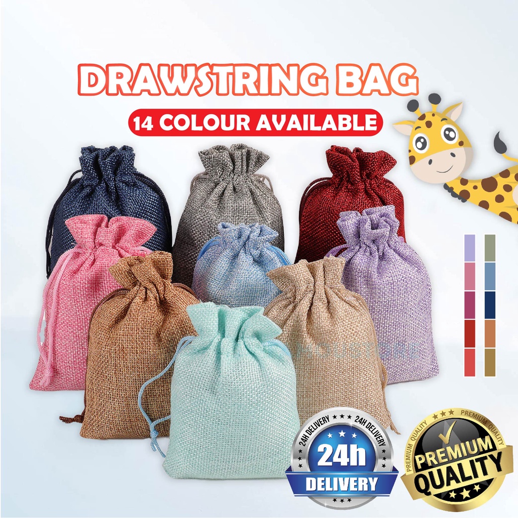 Cute Drawstring Bag Pouch Bag Jute Bag Jewellery Bag Gift Bag Linen