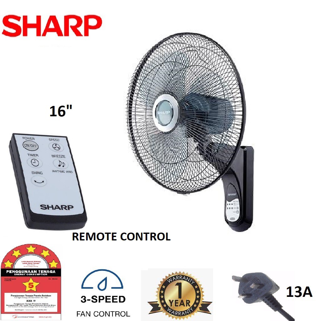 KIPAS DINDING SHARP 16" REMOTE CONTROL WALL FAN BEST BUY (LIMITED TIME) Shopee Malaysia