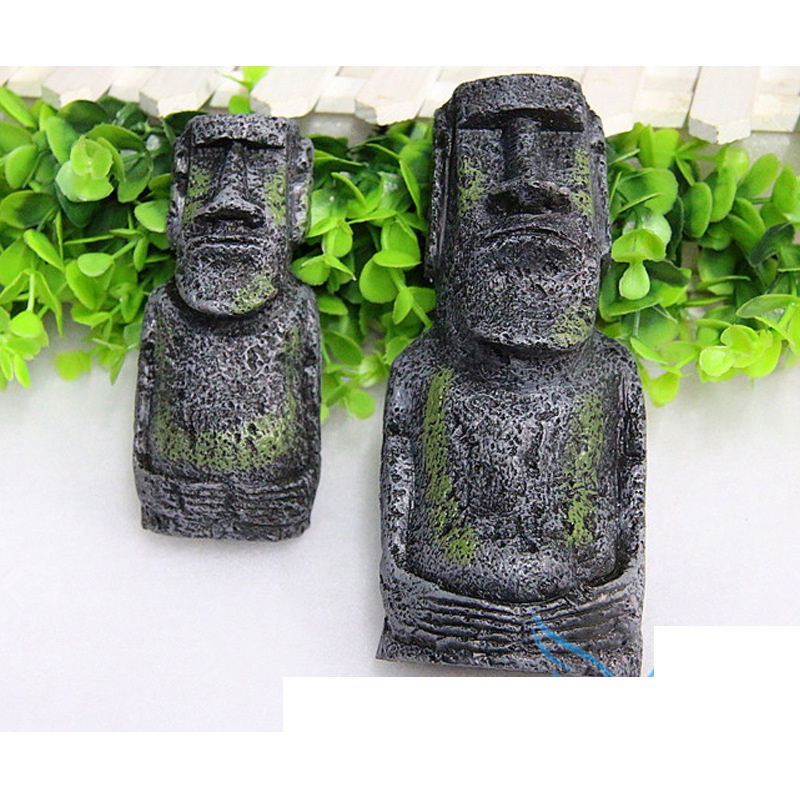 Easter Island stone statue aquarium accessories decoration resin landscaping antique Roman