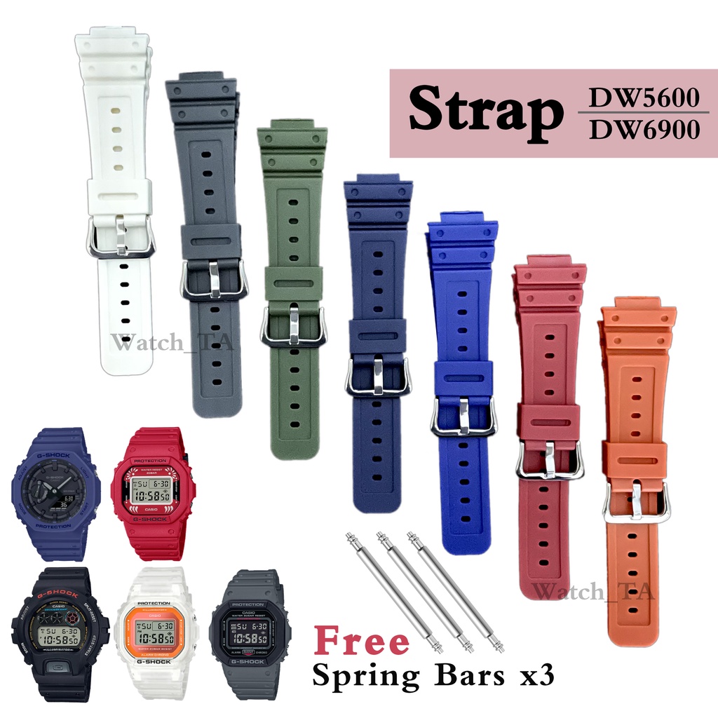 Black Buckle Tali Jam G shock DW5600 DW6900 GA2100 TPU Tali Jam strap G