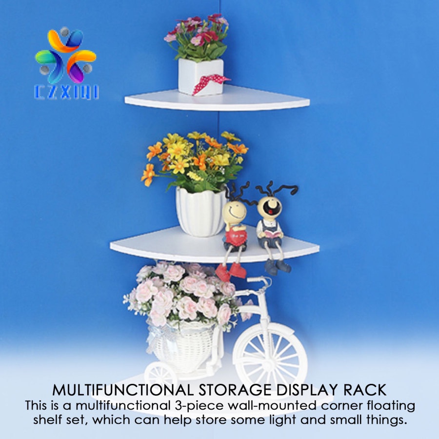 3piece Floating Corner Shelf，White Corner Wall Shelf Round Corner Wall Shelf Wallmounted