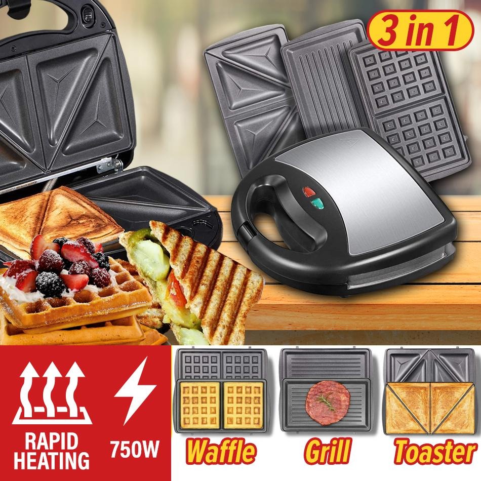 Flexfitt 3 IN 1 Multifunction Waffle Maker Bread Toast Cooker Shopee