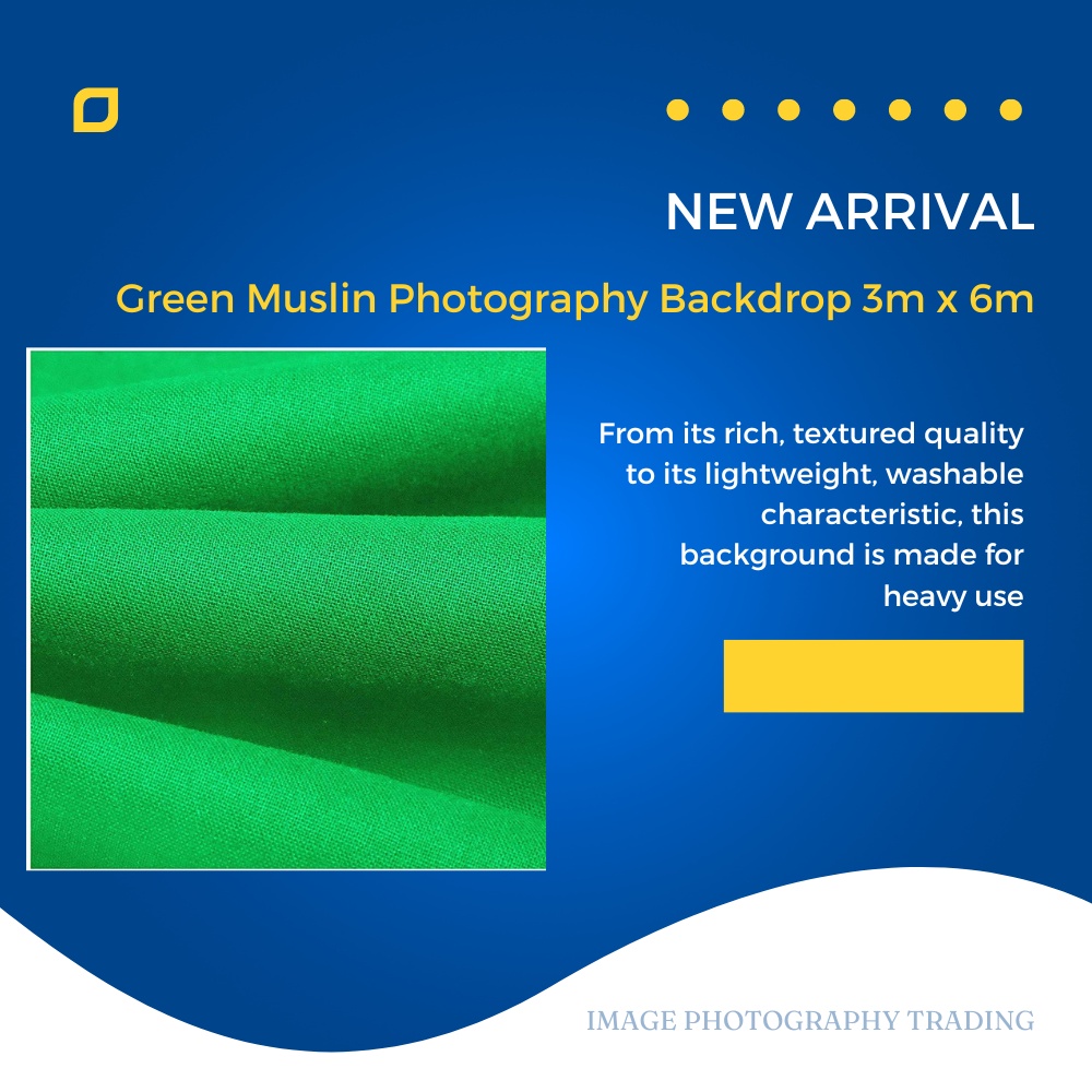 Green Muslin Photography Backdrop 3m x 6m For Studio Photography (Ready