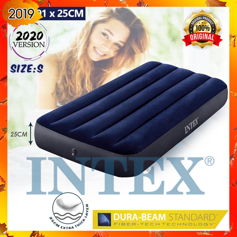 INTEX 64756 0.76M Inflatable Air Bed Mattress Single Size With 2in1