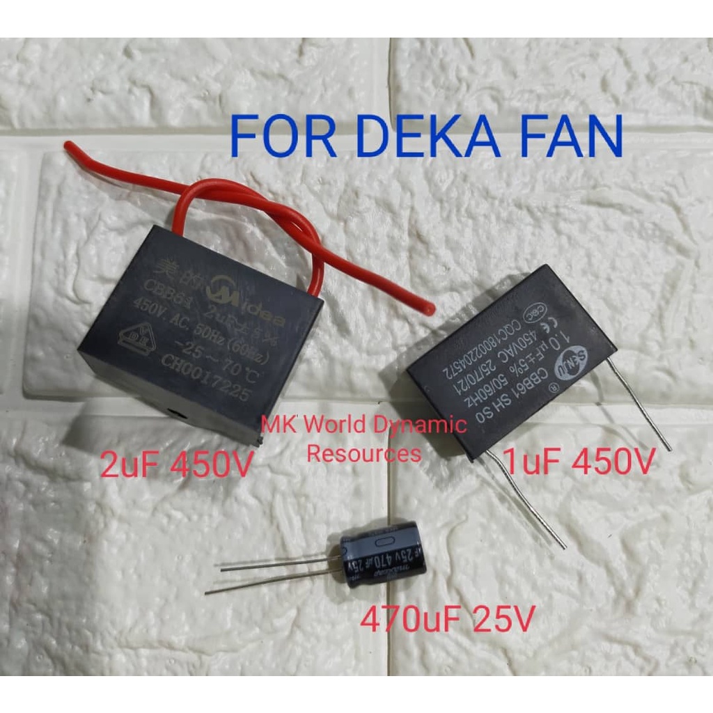 3 PCS DIY Replacement Capacitor For Deka Board 1uF 450V 2uF 450V 470uF