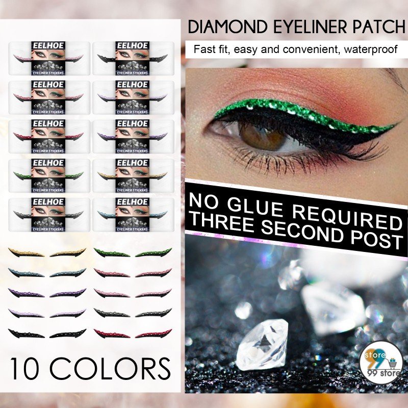 HOT 1 Pair Double Eyelid Glitter / Silver Eyeliner Sticker / Face