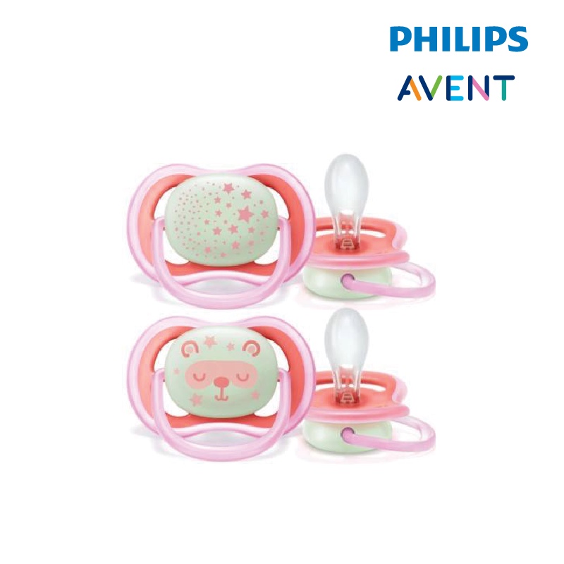 Philips Avent Soother Air Night Time Girl 618M ( SCF376/22 ) Shopee