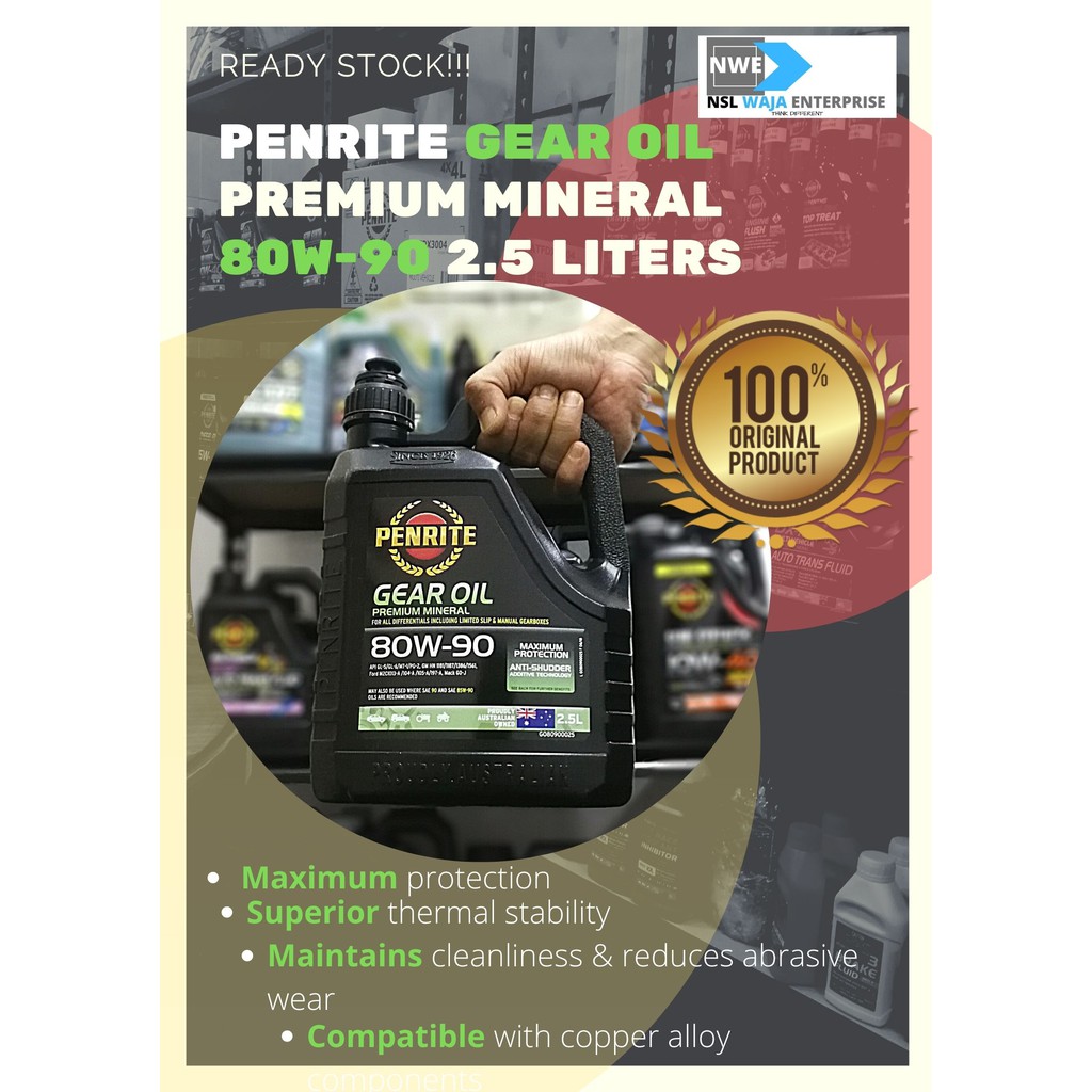 Penrite Gear Oil 80W90 Premium Mineral API GL5/GL6 2.5 Liters Minyak