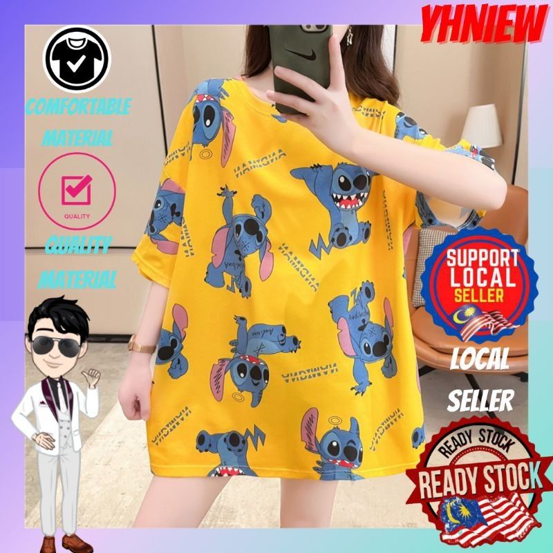 Disney Stitch Shirt Baju Stitch Unisex Stitch Tee Shirt Short Sleeve