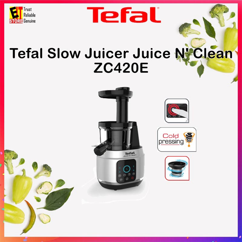 air fryer TEFAL SLOW JUICER JUICE N' CLEAN (SILVER) ZC420 (ZC420E65) Shopee Malaysia