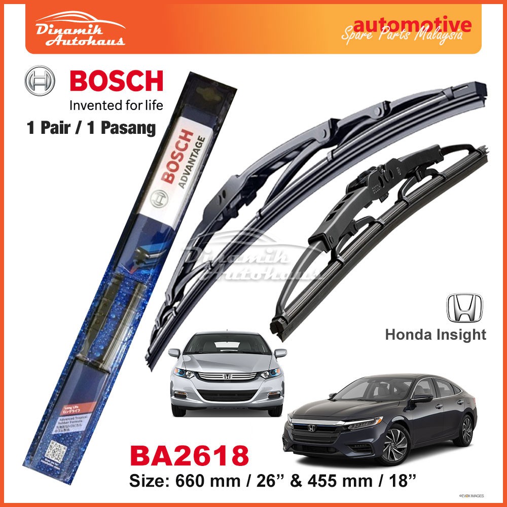 Honda Insight Car Front Windscreen Wiper Size 26" & 17" Inch (1 Pair