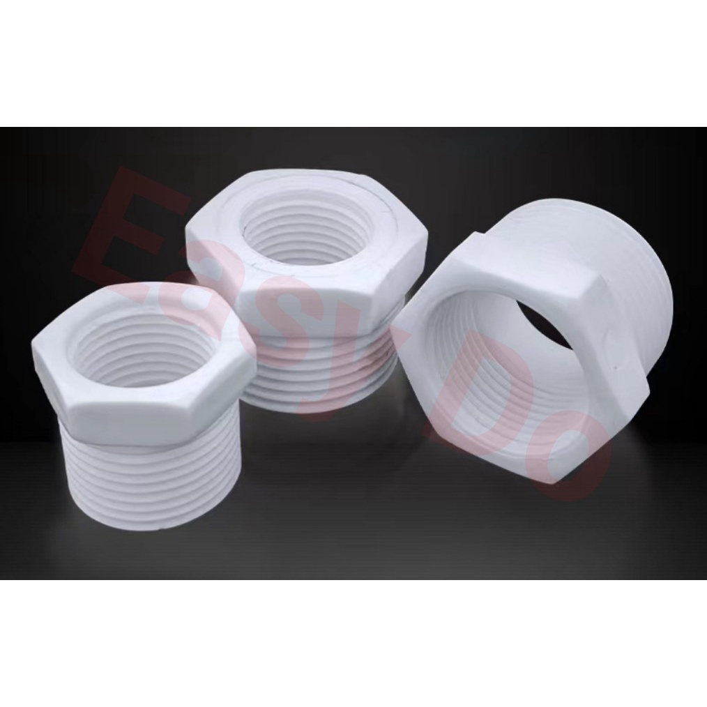 PVC PIPE FITTING POLY REDUCING BUSH 1/2 INCH , 3/4 INCH , 1 INCH