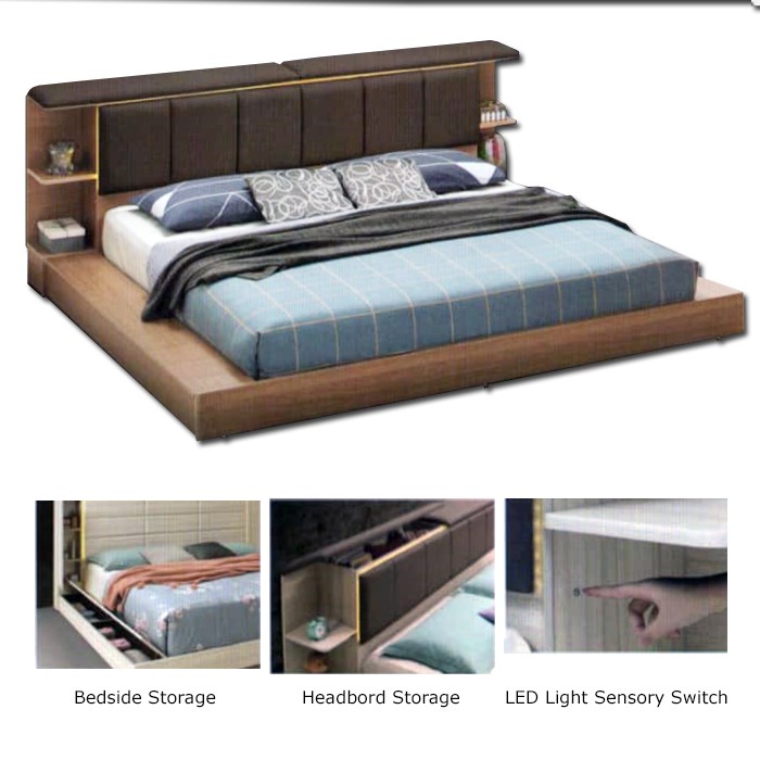 Amanda Japanese Platform Bed Frame with Multi Storage Compartment( Available in Klang Valley