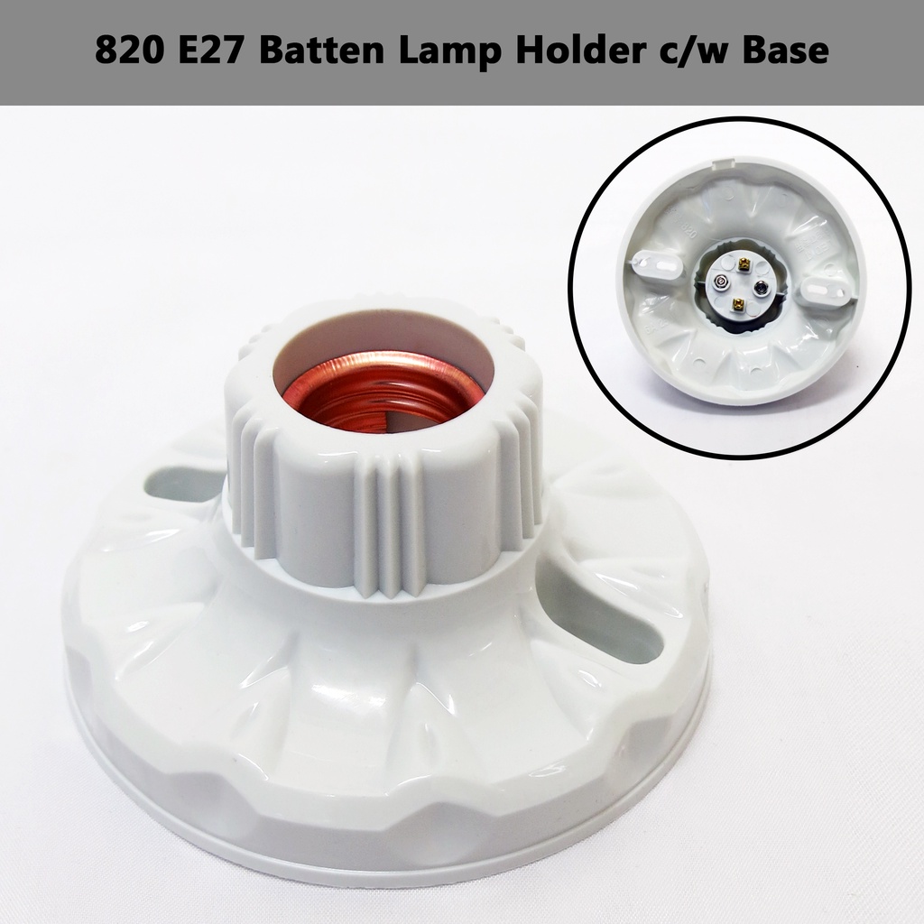 3H E27 [Angle/Straight] Batten Lamp Holder/Socket Light Bulb Holder c/w