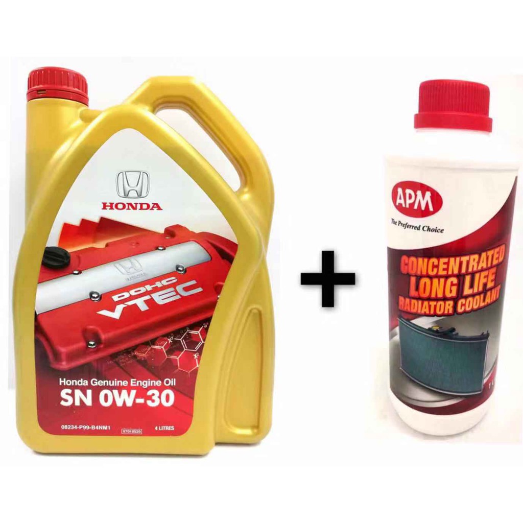 Honda SN 0W30 4L Fully Synthetic Engine Oil + APM COOLANT (1L) Shopee
