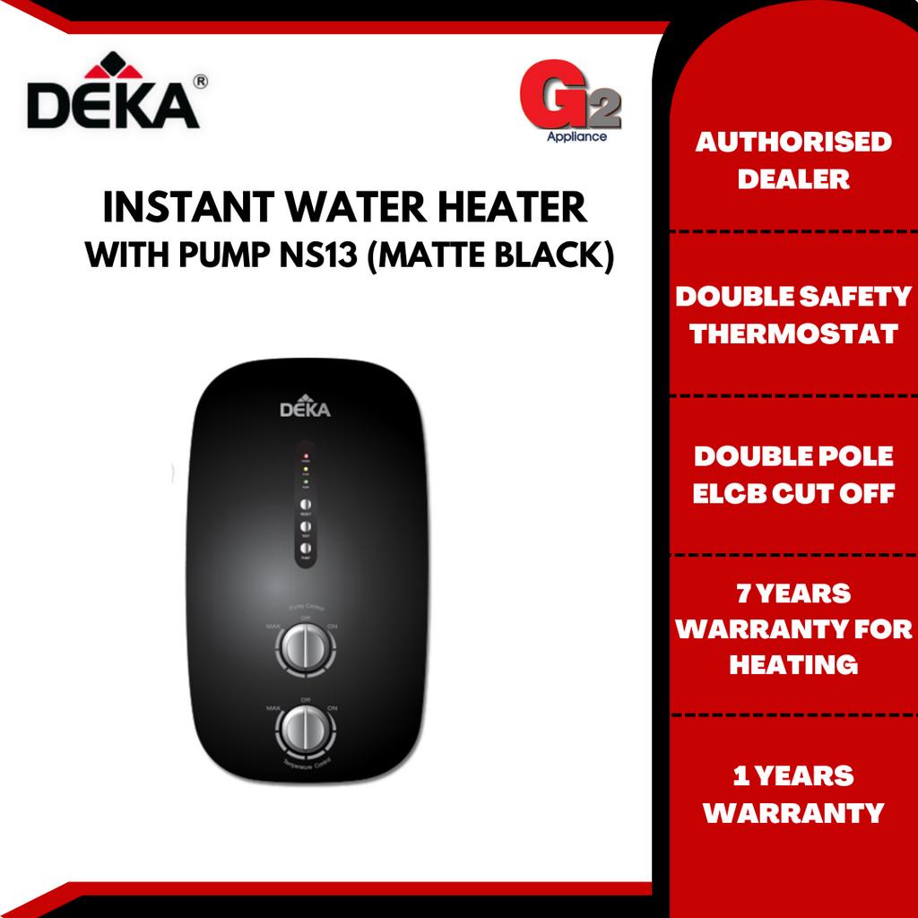 DEKA INSTANT WATER HEATER WITH PUMP NS13 (MATTE BLACK) DEKA WARRANTY