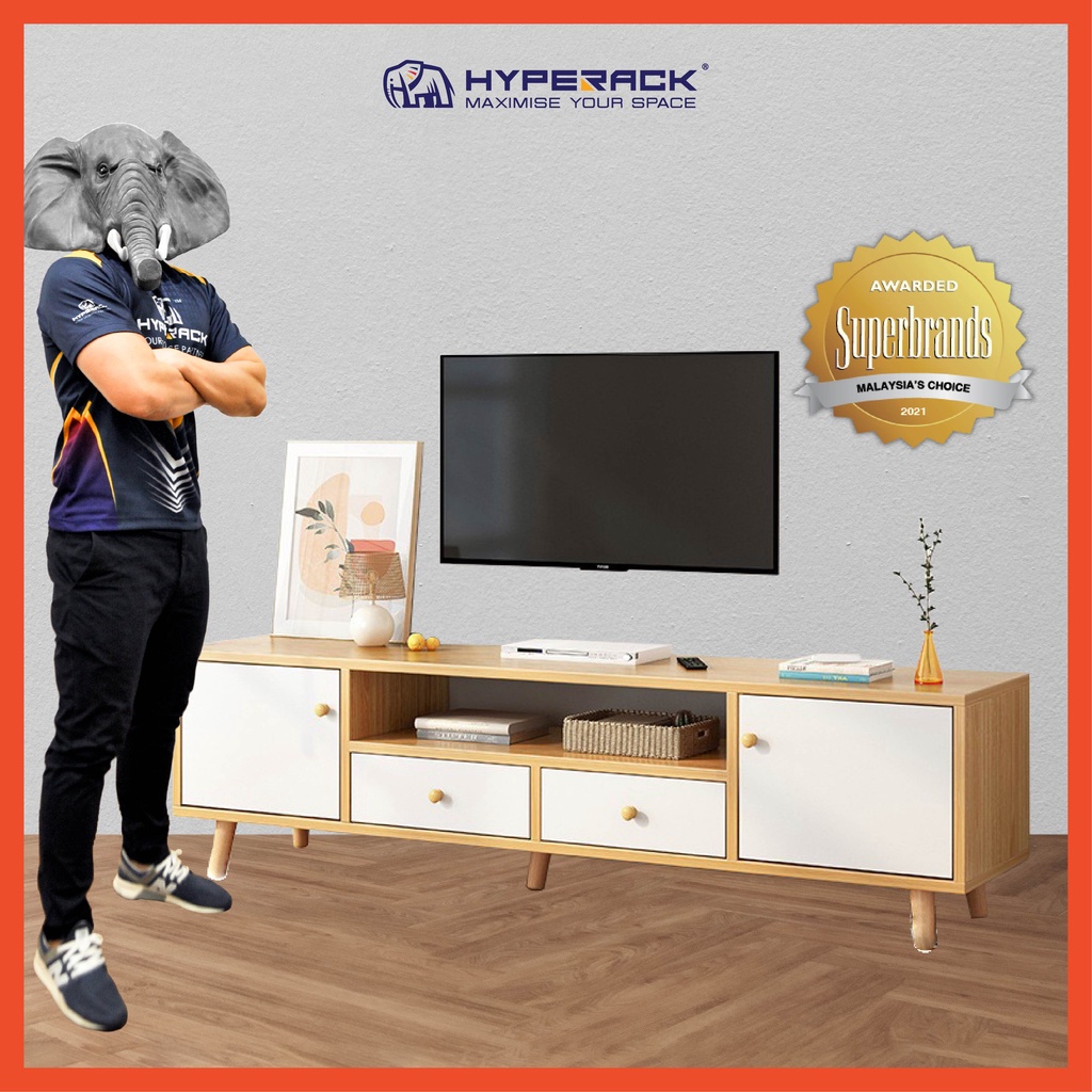 HYPERACK ™️ [Ready Stock] L140 Rak TV Rack Shelf TV Storage