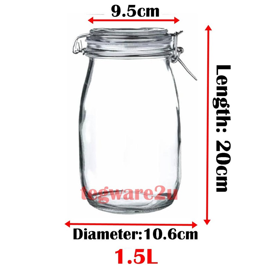 KJAR GLASS CANISTER JAR AIRTIGHT WITH LID IKea STYLE [READY STOCK