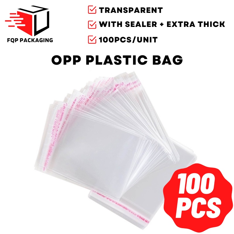 Lebih Tebal (100pcs)Self Adhesive Transparent OPP Plastic Bag Plastik