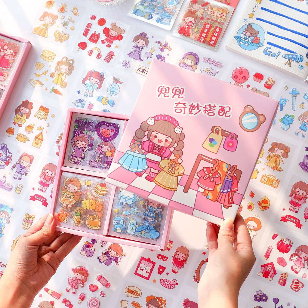 Creative Hand Account Sticker Set Cute Cartoon Sticker Transparent Waterproof Material for