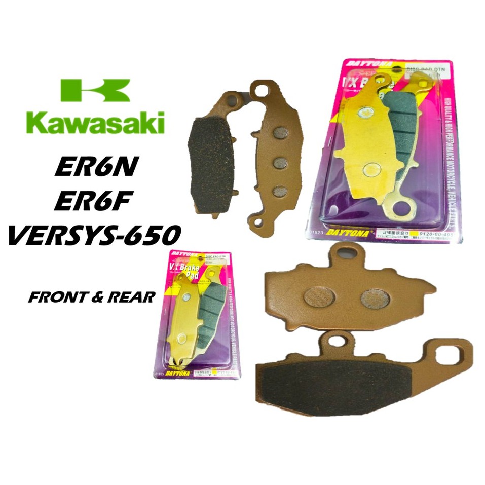 Daytona Brake Pad Front & Rear ER6 ER6N ER6F Versys 650 Kawasaki Disc Brake Pad ER6 depan